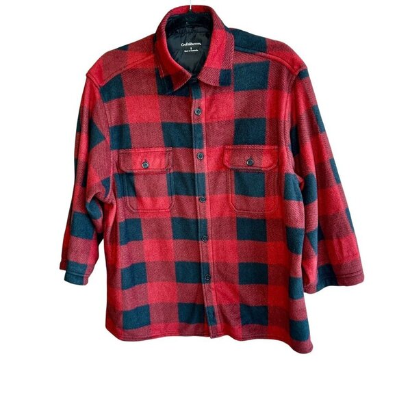 Croft & Barrow Other - Croft And Barrow Buffalo Check Fleece Casual Shirt Black Red Size Small